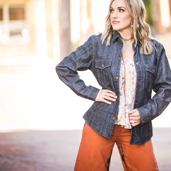 STS Ranchwear Dark Blue Jean Waylon Shirt Jacket NWT XL - Picture 3 of 7